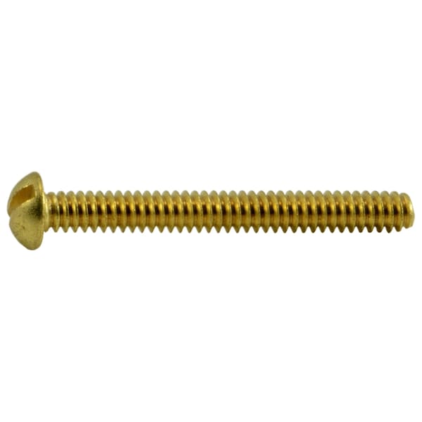 Midwest Fastener #4-40 x 1 in Slotted Round Machine Screw, Plain Brass, 30 PK 62176 - main